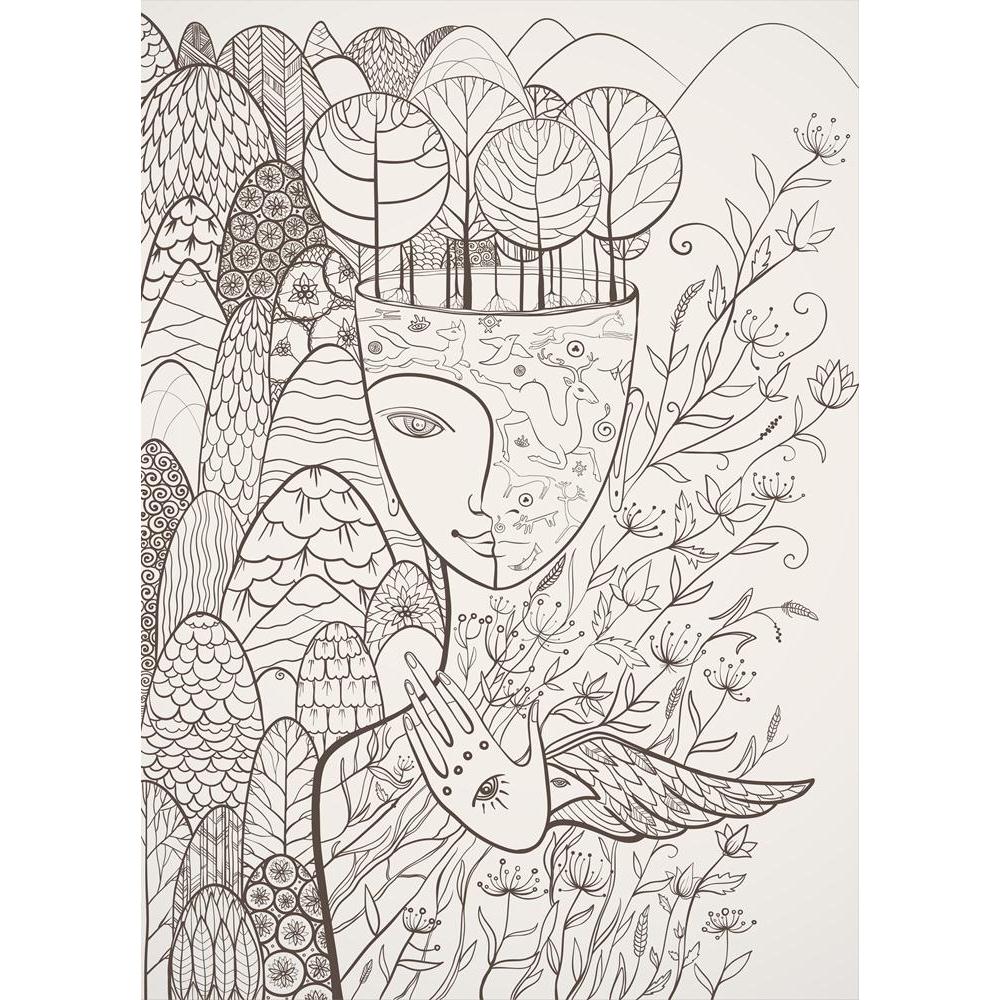 Mother Nature Canvas Painting Synthetic Frame-Paintings MDF Framing-AFF_FR-IC 5005474 IC 5005474, Animals, Art and Paintings, Astronomy, Birds, Botanical, Cosmology, Drawing, Fantasy, Floral, Flowers, Illustrations, Nature, Religion, Religious, Scenic, Seasons, Space, Wooden, mother, canvas, painting, synthetic, frame, tree, of, life, earth, flower, woman, flora, and, fauna, art, beautiful, beauty, bio, bird, blue, brown, color, colorful, concept, contour, deer, eco, environment, eye, face, forest, goddess,