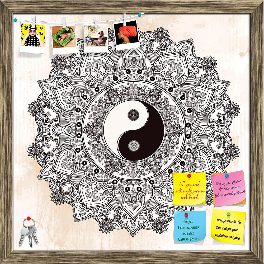ArtzFolio Yin & Yang Tao Mandala Symbol Printed Bulletin Board Notice Pin Board Soft Board | Framed-Bulletin Boards Framed-AZSAO47704180BLB_FR_L-Image Code 5005484 Vishnu Image Folio Pvt Ltd, IC 5005484, ArtzFolio, Bulletin Boards Framed, Traditional, Digital Art, yin, yang, tao, mandala, symbol, printed, bulletin, board, notice, pin, soft, framed, round, ornament, pattern, vector, isolated, illustration, paisley, background, vintage, decorative, oriental, harmony, balance, tattoo, yoga, spirituality, texti