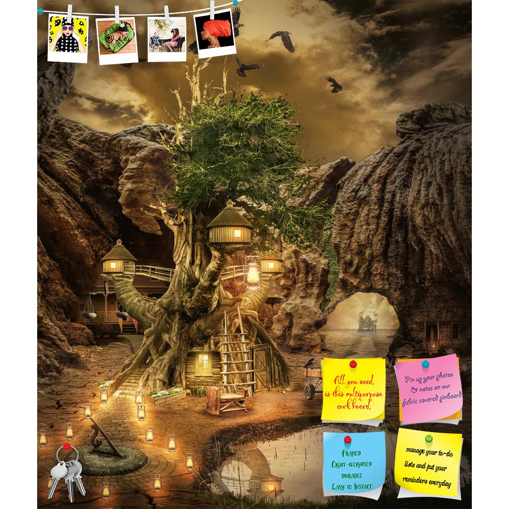 ArtzFolio Fairy House In A Gated City Printed Bulletin Board Notice Pin Board Soft Board | Frameless-Bulletin Boards Frameless-AZSAO47714041BLB_FL_L-Image Code 5005489 Vishnu Image Folio Pvt Ltd, IC 5005489, ArtzFolio, Bulletin Boards Frameless, Fantasy, Surrealism, Fine Art Reprint, fairy, house, in, a, gated, city, printed, bulletin, board, notice, pin, soft, frameless, illustration, fictional, situation, form, collage, photos, lake, water, reflection, tree, building, carriage, cart, donkey, road, light, 