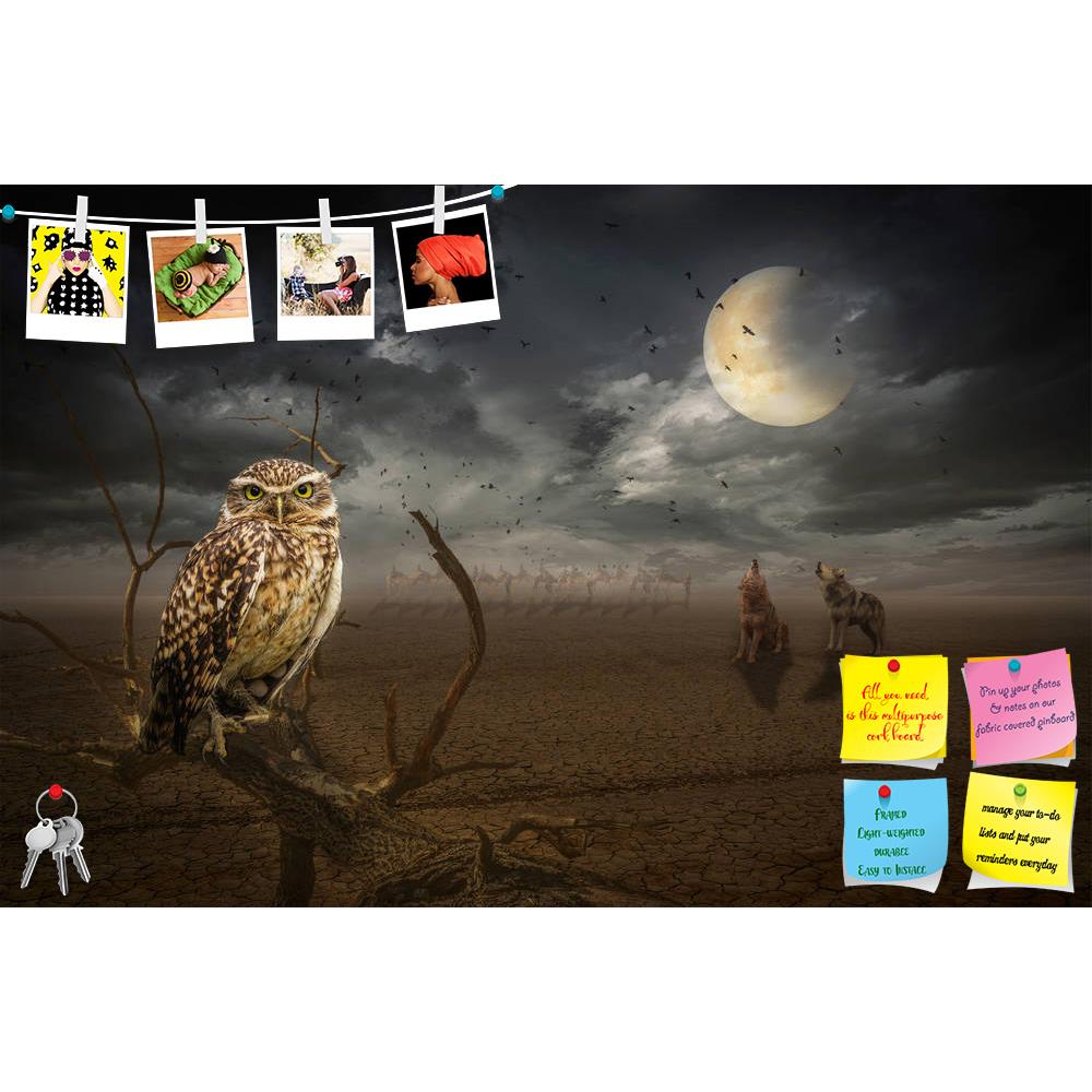 ArtzFolio Owl On A Dead Branch In A Night Steppe Printed Bulletin Board Notice Pin Board Soft Board | Frameless-Bulletin Boards Frameless-AZSAO47714069BLB_FL_L-Image Code 5005490 Vishnu Image Folio Pvt Ltd, IC 5005490, ArtzFolio, Bulletin Boards Frameless, Birds, Fantasy, Digital Art, owl, on, a, dead, branch, in, night, steppe, printed, bulletin, board, notice, pin, soft, frameless, illustration, fictional, situation, form, collage, photos, desert, wolf, moon, predator, howling, dark, anxiety, danger, bird