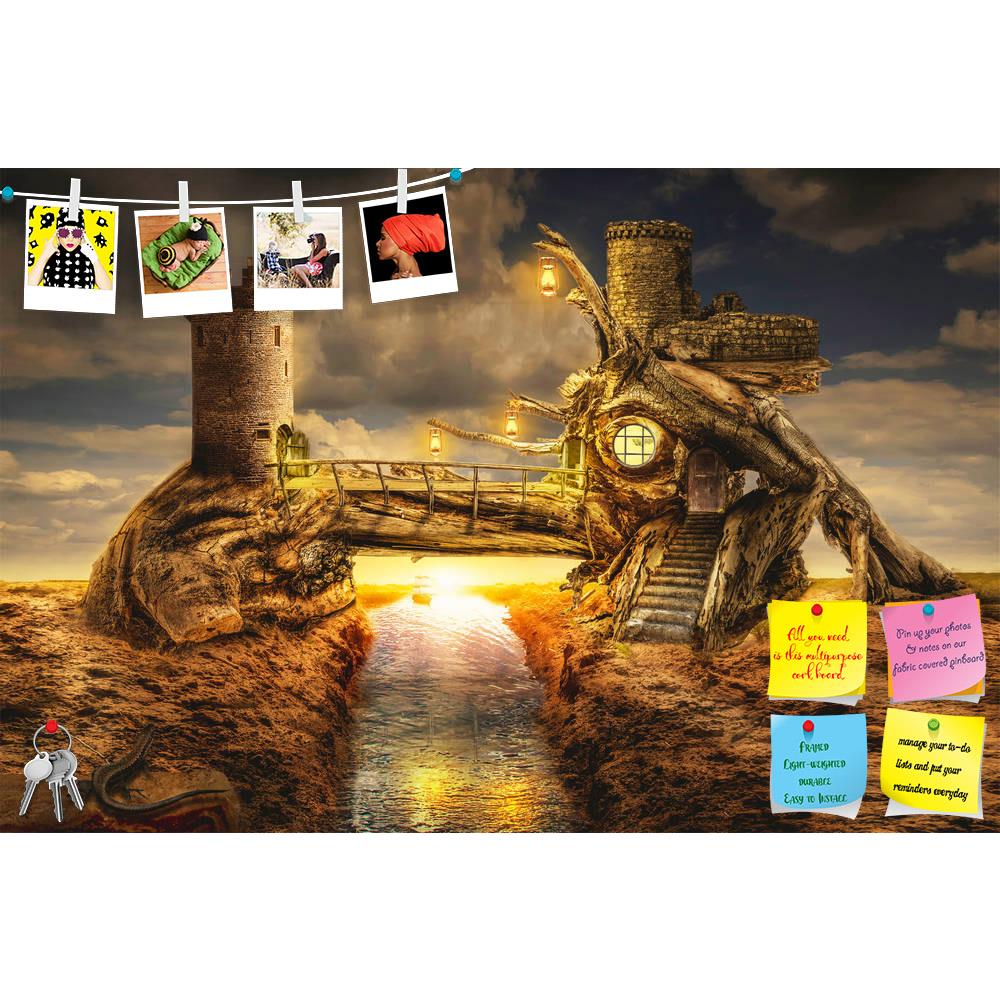 ArtzFolio Fairy House Fort D2 Printed Bulletin Board Notice Pin Board Soft Board | Frameless-Bulletin Boards Frameless-AZSAO47714084BLB_FL_L-Image Code 5005493 Vishnu Image Folio Pvt Ltd, IC 5005493, ArtzFolio, Bulletin Boards Frameless, Fantasy, Surrealism, Fine Art Reprint, fairy, house, fort, d2, printed, bulletin, board, notice, pin, soft, frameless, water, channel, desert, illustration, fictional, situation, form, collage, photos, wood, driftwood, structure, twigs, roots, bridge, duct, canal, river, ra
