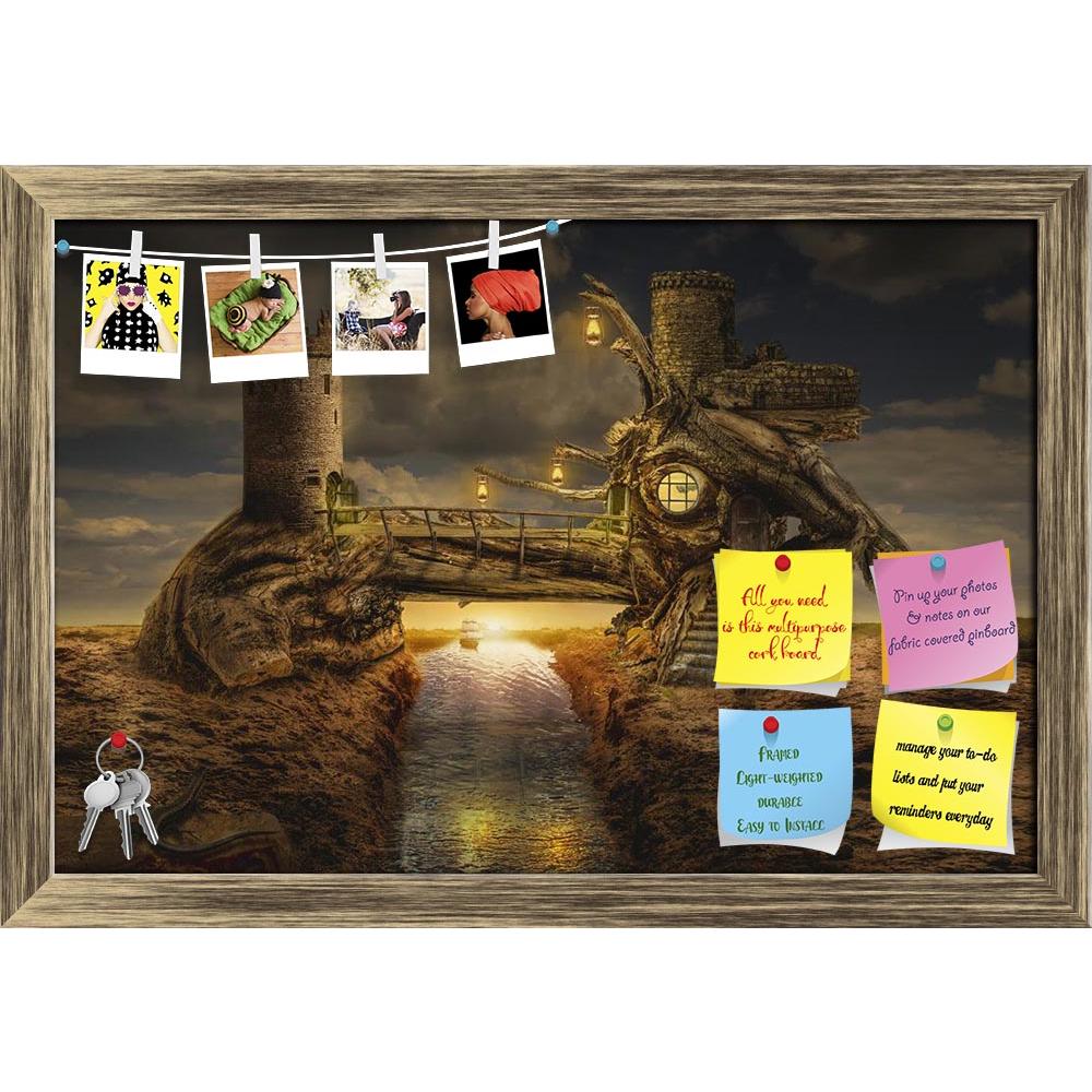 ArtzFolio Fairy House Fort D2 Printed Bulletin Board Notice Pin Board Soft Board | Framed-Bulletin Boards Framed-AZSAO47714084BLB_FR_L-Image Code 5005493 Vishnu Image Folio Pvt Ltd, IC 5005493, ArtzFolio, Bulletin Boards Framed, Fantasy, Surrealism, Fine Art Reprint, fairy, house, fort, d2, printed, bulletin, board, notice, pin, soft, framed, water, channel, desert, illustration, fictional, situation, form, collage, photos, wood, driftwood, structure, twigs, roots, bridge, duct, canal, river, railing, stair
