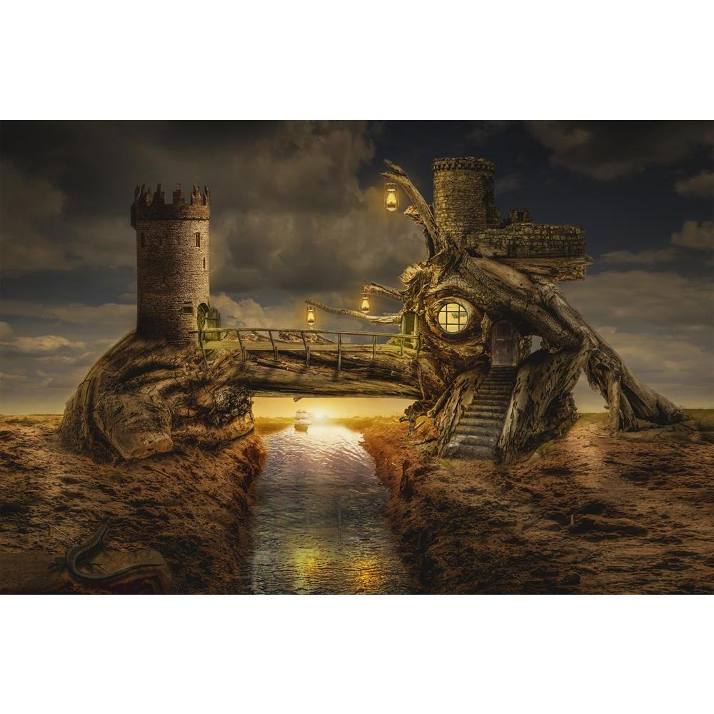 Fairy House Fort Canvas Painting Synthetic Frame-Paintings MDF Framing-AFF_FR-IC 5005493 IC 5005493, Ancient, Collages, Fantasy, Futurism, Historical, Illustrations, Medieval, Space, Sunsets, Vintage, Wooden, fairy, house, fort, canvas, painting, synthetic, frame, adoption, bridge, canal, contemplation, doors, dream, driftwood, duct, experience, feelings, future, ghost, guard, hidden, illusion, illustration, inaccessible, knowledge, lamp, light, manipulation, mystery, old, past, philosophy, present, railing