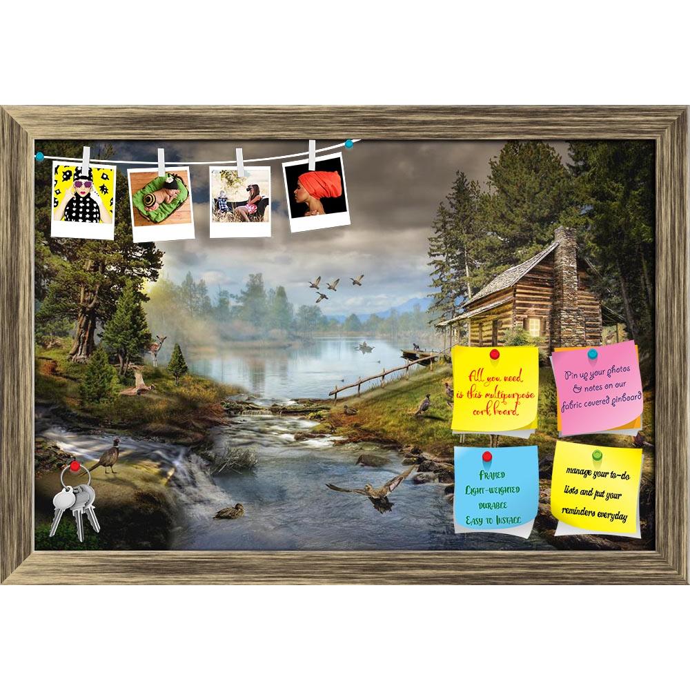 ArtzFolio House In The The Forest By The Creek D2 Printed Bulletin Board Notice Pin Board Soft Board | Framed-Bulletin Boards Framed-AZSAO47714091BLB_FR_L-Image Code 5005495 Vishnu Image Folio Pvt Ltd, IC 5005495, ArtzFolio, Bulletin Boards Framed, Fantasy, Landscapes, Fine Art Reprint, house, in, the, forest, by, creek, d2, printed, bulletin, board, notice, pin, soft, framed, illustration, fictional, situation, form, collage, photos, river, water, current, clean, fast, surge, stones, beach, trees, pine, ne