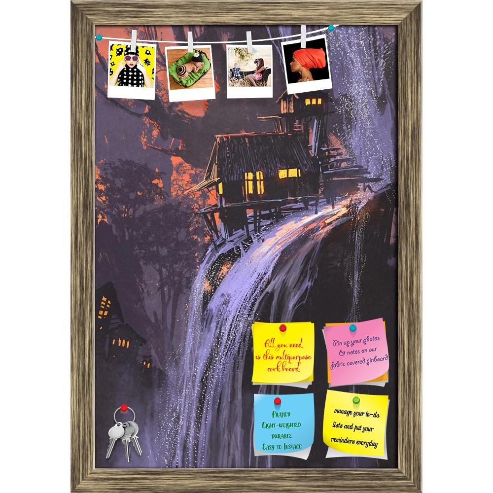 ArtzFolio Waterfall House At Sunset Printed Bulletin Board Notice Pin Board Soft Board | Framed-Bulletin Boards Framed-AZSAO47848866BLB_FR_L-Image Code 5005503 Vishnu Image Folio Pvt Ltd, IC 5005503, ArtzFolio, Bulletin Boards Framed, Fantasy, Fine Art Reprint, waterfall, house, at, sunset, printed, bulletin, board, notice, pin, soft, framed, acrylic, art, artistic, artwork, beautiful, color, concept, design, illustration, oil, painting, style, vivid, wallpaper, watercolor, nature, water, rock, background, 