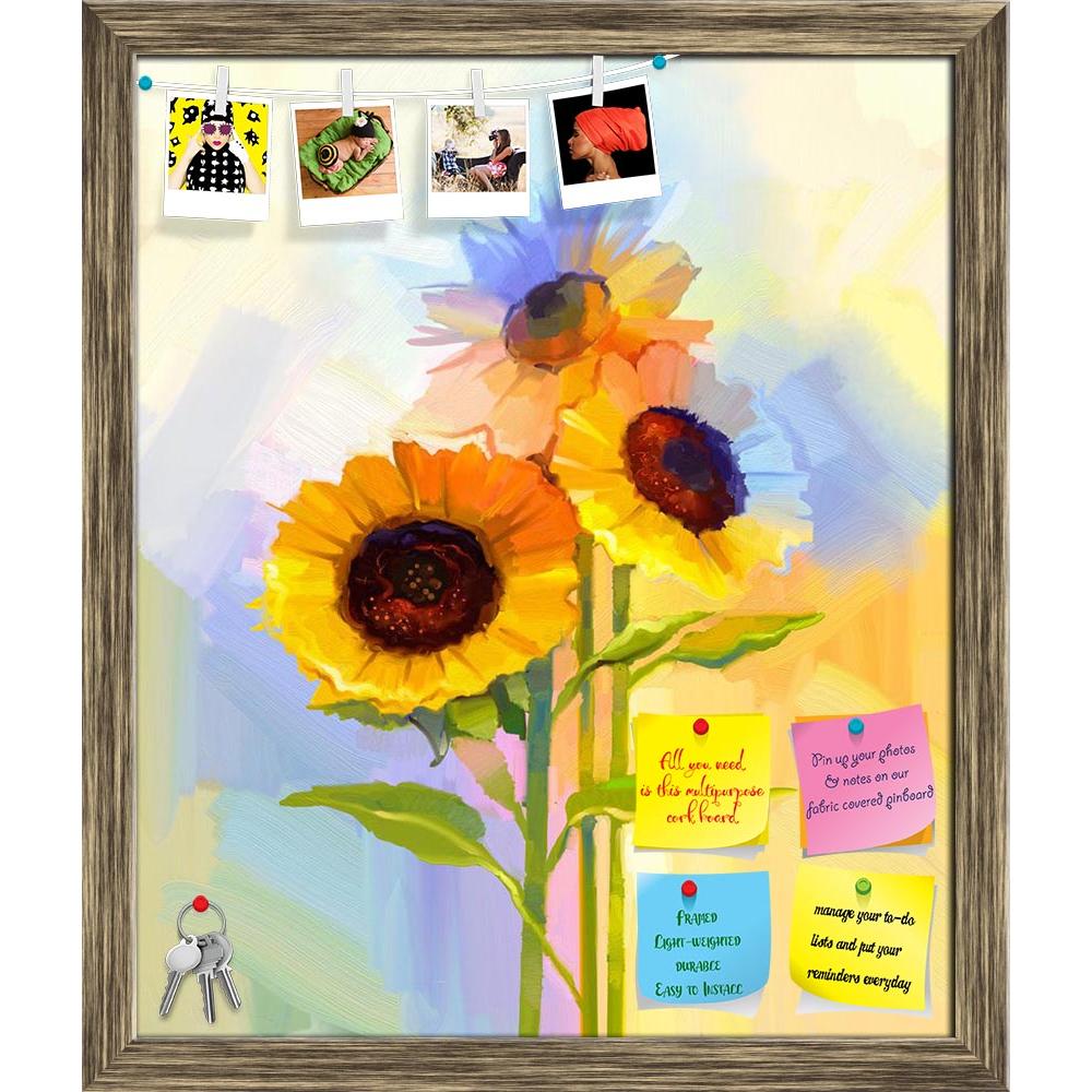 ArtzFolio Yellow Sunflowers With Green Leaves Printed Bulletin Board Notice Pin Board Soft Board | Framed-Bulletin Boards Framed-AZSAO47998489BLB_FR_L-Image Code 5005512 Vishnu Image Folio Pvt Ltd, IC 5005512, ArtzFolio, Bulletin Boards Framed, Floral, Fine Art Reprint, yellow, sunflowers, with, green, leaves, printed, bulletin, board, notice, pin, soft, framed, abstract, acrylic, art, artistic, artwork, background, bloom, blossom, blur, bouquet, bright, brush, canvas, card, close, closeup, color, colorful,