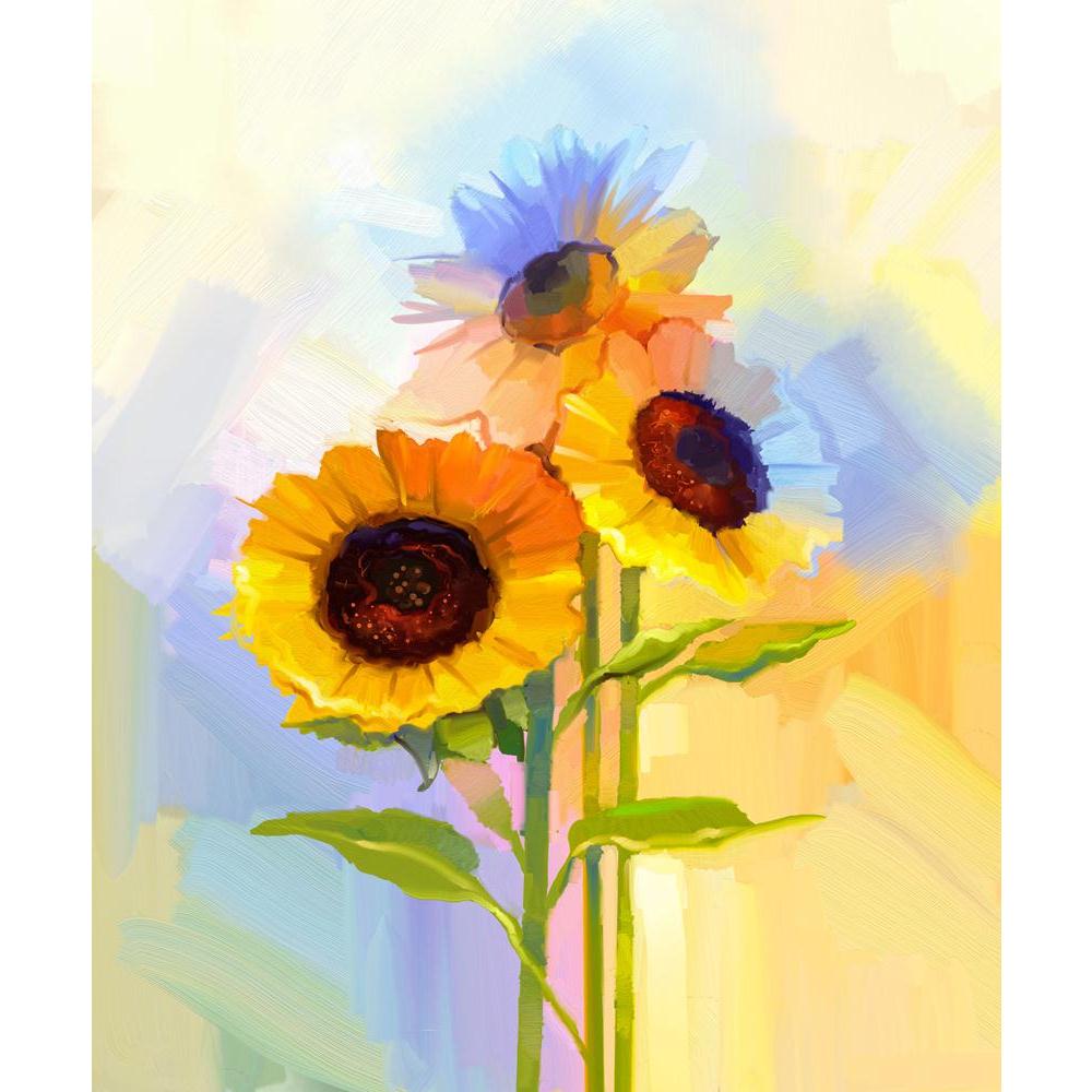 Pitaara Box Yellow Sunflowers With Green Leaves Canvas Painting Synthetic Frame-Paintings MDF Framing-PBART47998489AFF_FR_L-Image Code 5005512 Vishnu Image Folio Pvt Ltd, IC 5005512, Pitaara Box, Paintings MDF Framing, Floral, Fine Art Reprint, yellow, sunflowers, with, green, leaves, canvas, painting, synthetic, frame, abstract, acrylic, art, artistic, artwork, background, bloom, blossom, blur, bouquet, bright, brush, card, close, closeup, color, colorful, decoration, flora, flower, flowers, foliage, fragr