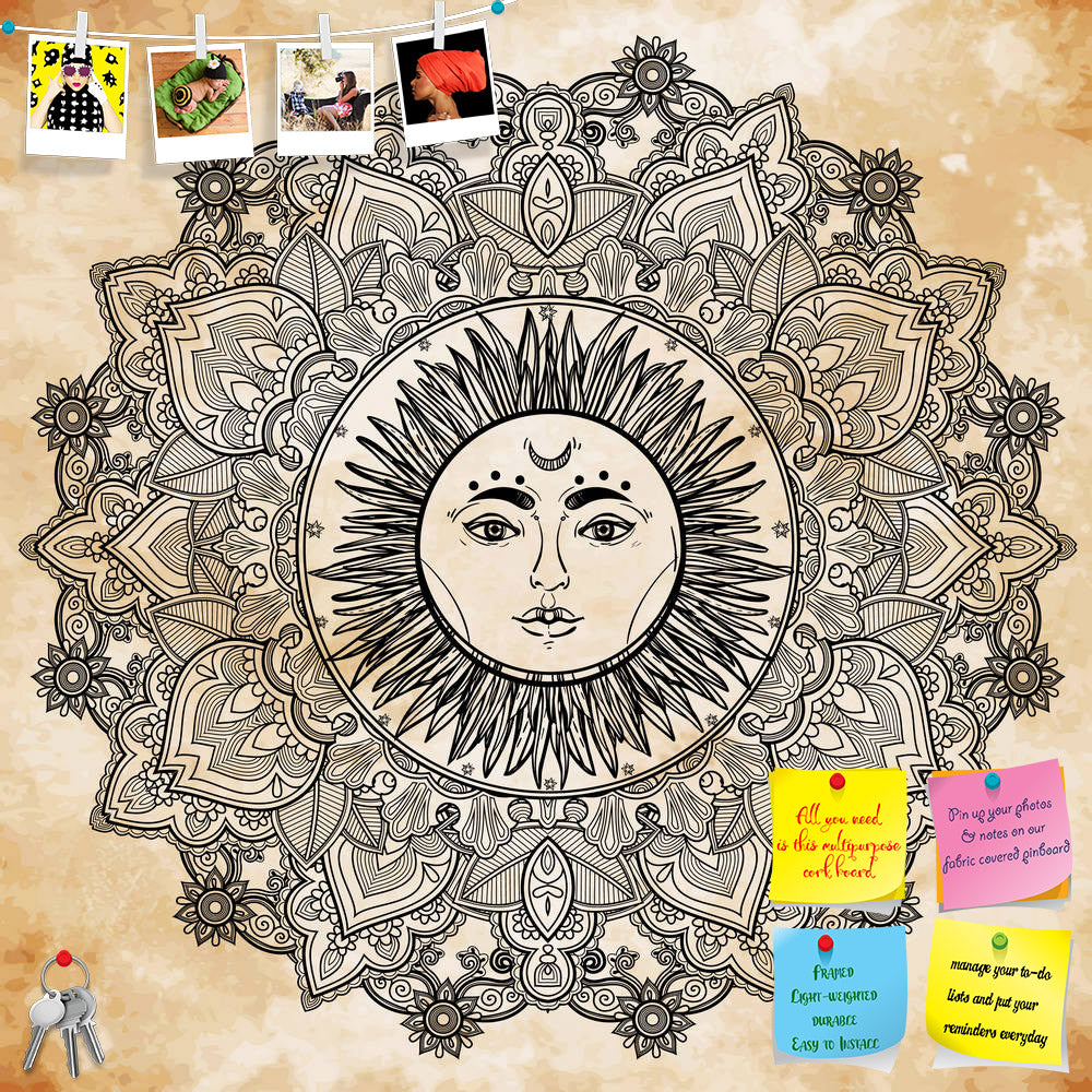 ArtzFolio Sun Mandala Printed Bulletin Board Notice Pin Board Soft Board | Frameless-Bulletin Boards Frameless-AZSAO48003724BLB_FL_L-Image Code 5005514 Vishnu Image Folio Pvt Ltd, IC 5005514, ArtzFolio, Bulletin Boards Frameless, Religious, Traditional, Digital Art, sun, mandala, printed, bulletin, board, notice, pin, soft, frameless, round, ornament, pattern, vintage, decorative, vector, elements, isolated, hand, drawn, background, pin up board, push pin board, extra large cork board, big pin board, notice