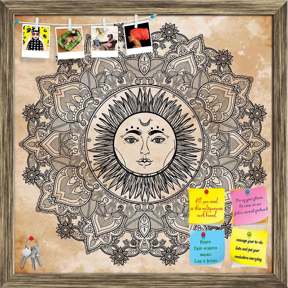 ArtzFolio Sun Mandala Printed Bulletin Board Notice Pin Board Soft Board | Framed-Bulletin Boards Framed-AZSAO48003724BLB_FR_L-Image Code 5005514 Vishnu Image Folio Pvt Ltd, IC 5005514, ArtzFolio, Bulletin Boards Framed, Religious, Traditional, Digital Art, sun, mandala, printed, bulletin, board, notice, pin, soft, framed, round, ornament, pattern, vintage, decorative, vector, elements, isolated, hand, drawn, background, pin up board, push pin board, extra large cork board, big pin board, notice board, smal