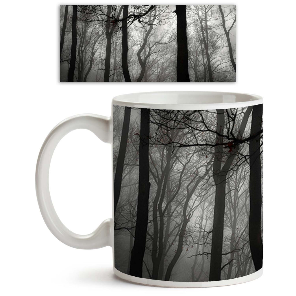 Autumn Day Ceramic Coffee Tea Mug Inside White-Coffee Mugs-MUG-IC 5005515 IC 5005515, Automobiles, Black, Black and White, Landscapes, Nature, Scenic, Seasons, Transportation, Travel, Vehicles, White, Wooden, autumn, day, ceramic, coffee, tea, mug, inside, autumnal, beautiful, branch, enchanted, fairytale, fall, fog, forest, halloween, haloween, huge, landscape, large, leaf, leaves, light, magic, magical, mist, mistery, misty, mysterious, nobody, oak, old, peaceful, season, seasonal, spooky, tall, tree, wal