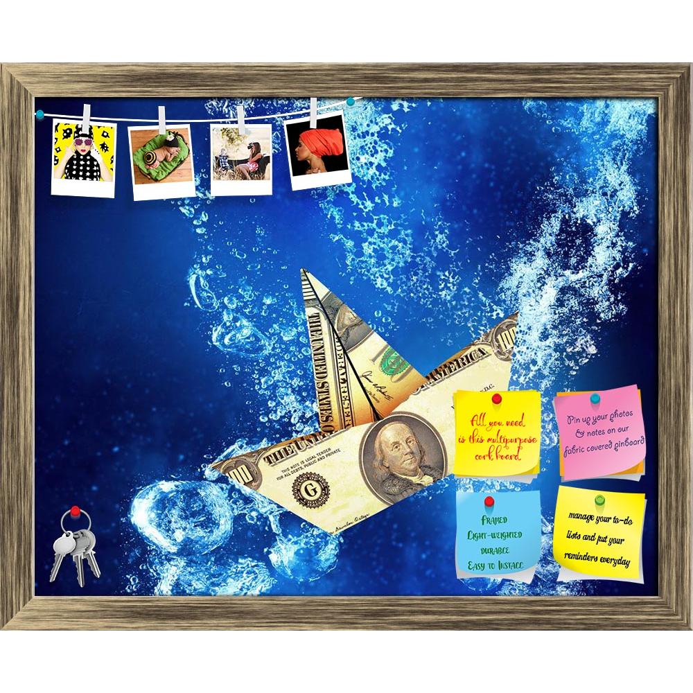 ArtzFolio Dollar Banknote Ship Sinking In Clear Blue Water Printed Bulletin Board Notice Pin Board Soft Board | Framed-Bulletin Boards Framed-AZSAO48245026BLB_FR_L-Image Code 5005520 Vishnu Image Folio Pvt Ltd, IC 5005520, ArtzFolio, Bulletin Boards Framed, Conceptual, Digital Art, dollar, banknote, ship, sinking, in, clear, blue, water, printed, bulletin, board, notice, pin, soft, framed, sign, under, symbol, sink, crisis, fall, money, financial, crystal, item, wallpaper, concept, sea, nature, ocean, backg