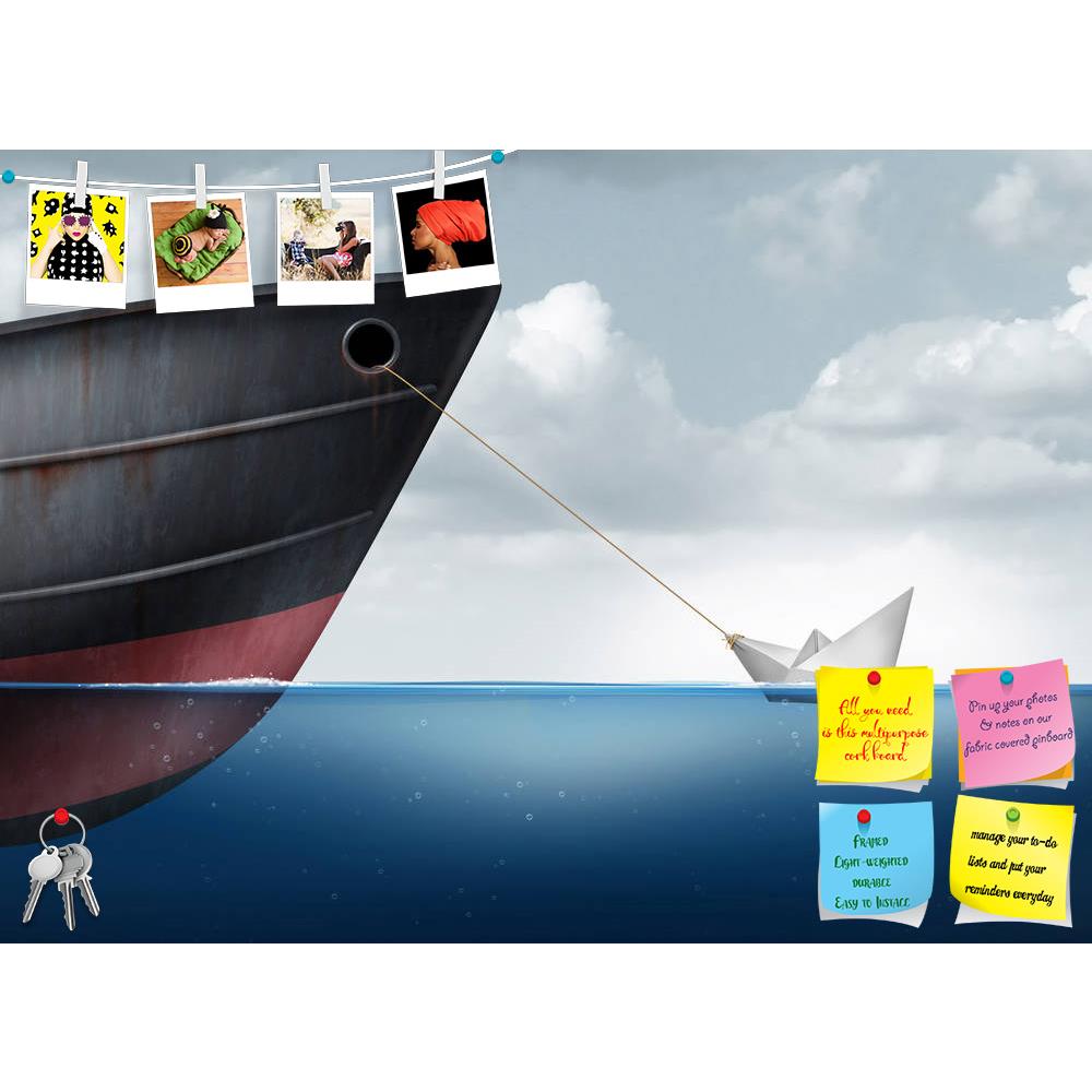 ArtzFolio Paper Boat Pulling A Huge Metal Ship Printed Bulletin Board Notice Pin Board Soft Board | Frameless-Bulletin Boards Frameless-AZSAO48667081BLB_FL_L-Image Code 5005539 Vishnu Image Folio Pvt Ltd, IC 5005539, ArtzFolio, Bulletin Boards Frameless, Conceptual, Digital Art, paper, boat, pulling, a, huge, metal, ship, printed, bulletin, board, notice, pin, soft, frameless, amazing, power, concept, as, small, ocean, overachiever, metaphor, maximizing, potential, business, motivation, accomplishing, impos
