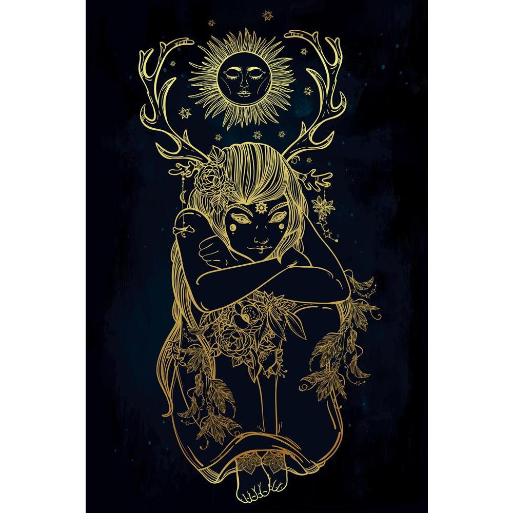 Female Fairy Of The Nature Canvas Painting Synthetic Frame-Paintings MDF Framing-AFF_FR-IC 5005547 IC 5005547, Art and Paintings, Books, Illustrations, Nature, Religion, Religious, Scenic, Spiritual, female, fairy, of, the, canvas, painting, synthetic, frame, hand, drawn, beautiful, artwork, alchemy, spirituality, occultism, tattoo, art, coloring, isolated, vector, illustration, artzfolio, wall decor for living room, wall frames for living room, frames for living room, wall art, canvas painting, wall frame,