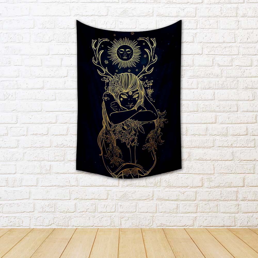 ArtzFolio Female Fairy Of The Nature Fabric Tapestry Wall Hanging-Tapestries-AZART48881401TAP_L-Image Code 5005547 Vishnu Image Folio Pvt Ltd, IC 5005547, ArtzFolio, Tapestries, Traditional, Digital Art, female, fairy, of, the, nature, fabric, tapestry, wall, hanging, hand, drawn, beautiful, artwork, alchemy, religion, spirituality, occultism, tattoo, art, coloring, books, isolated, vector, illustration, room tapestry, hanging tapestry, huge tapestry, amazonbasics, tapestry cloth, fabric wall hanging, uniqu