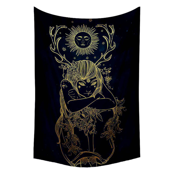 ArtzFolio Female Fairy Of The Nature Fabric Tapestry Wall Hanging-Tapestries-AZART48881401TAP_L-Image Code 5005547 Vishnu Image Folio Pvt Ltd, IC 5005547, ArtzFolio, Tapestries, Traditional, Digital Art, female, fairy, of, the, nature, canvas, fabric, painting, tapestry, wall, art, hanging, hand, drawn, beautiful, artwork, alchemy, religion, spirituality, occultism, tattoo, coloring, books, isolated, vector, illustration, room tapestry, hanging tapestry, huge tapestry, amazonbasics, tapestry cloth, fabric w