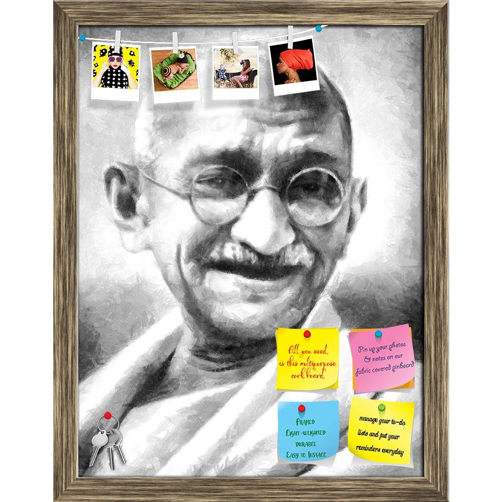 ArtzFolio The Father Of The Nation India, Mahatma Gandhi Printed Bulletin Board Notice Pin Board Soft Board | Framed-Bulletin Boards Framed-AZSAO49600123BLB_FR_L-Image Code 5005560 Vishnu Image Folio Pvt Ltd, IC 5005560, ArtzFolio, Bulletin Boards Framed, Portraits, Fine Art Reprint, the, father, of, nation, india, mahatma, gandhi, printed, bulletin, board, notice, pin, soft, framed, pencil, drawing, portrait, ghandi, indian, illustration, leader, patriotism, independence, glasses, man, senior, black, holy,
