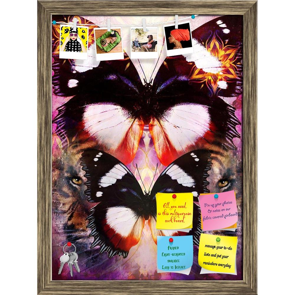 ArtzFolio Tiger & Butterfly Printed Bulletin Board Notice Pin Board Soft Board | Framed-Bulletin Boards Framed-AZSAO50040878BLB_FR_L-Image Code 5005565 Vishnu Image Folio Pvt Ltd, IC 5005565, ArtzFolio, Bulletin Boards Framed, Surrealism, Fine Art Reprint, tiger, butterfly, printed, bulletin, board, notice, pin, soft, framed, art, mandala, wings, insect, color, animal, white, painting, wildlife, portrait, head, canvas, spirit, eye, background, illustration, black, decorative, element, floral, flower, grunge