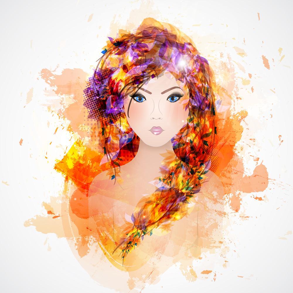 Abstract Woman With Abstract Hair Canvas Painting Synthetic Frame - Paintings MDF Framing - ArtzFolio.com