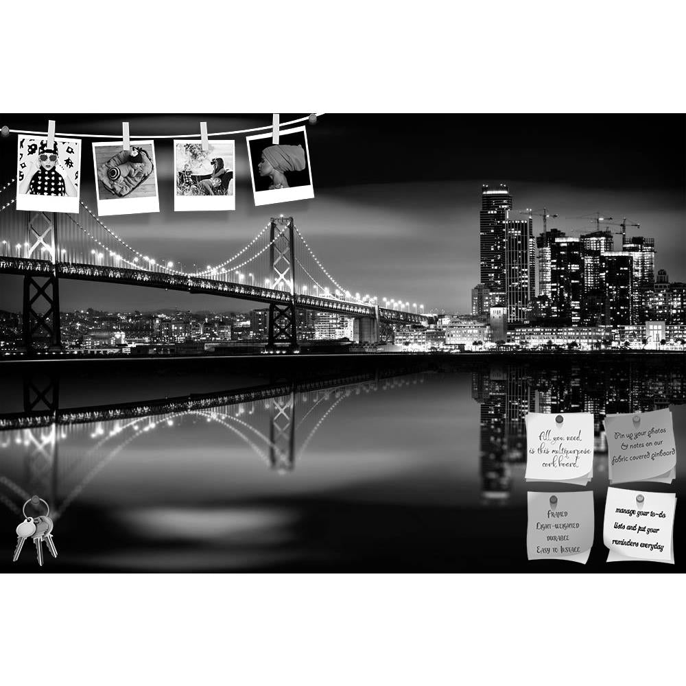 ArtzFolio Bay Bridge & San Francisco Skyline, USA Printed Bulletin Board Notice Pin Board Soft Board | Frameless-Bulletin Boards Frameless-AZSAO50690177BLB_FL_L-Image Code 5005574 Vishnu Image Folio Pvt Ltd, IC 5005574, ArtzFolio, Bulletin Boards Frameless, Places, Photography, bay, bridge, san, francisco, skyline, usa, printed, bulletin, board, notice, pin, soft, frameless, the, night, black, white, monochrome, downtown, city, california, illum, pin up board, push pin board, extra large cork board, big pin