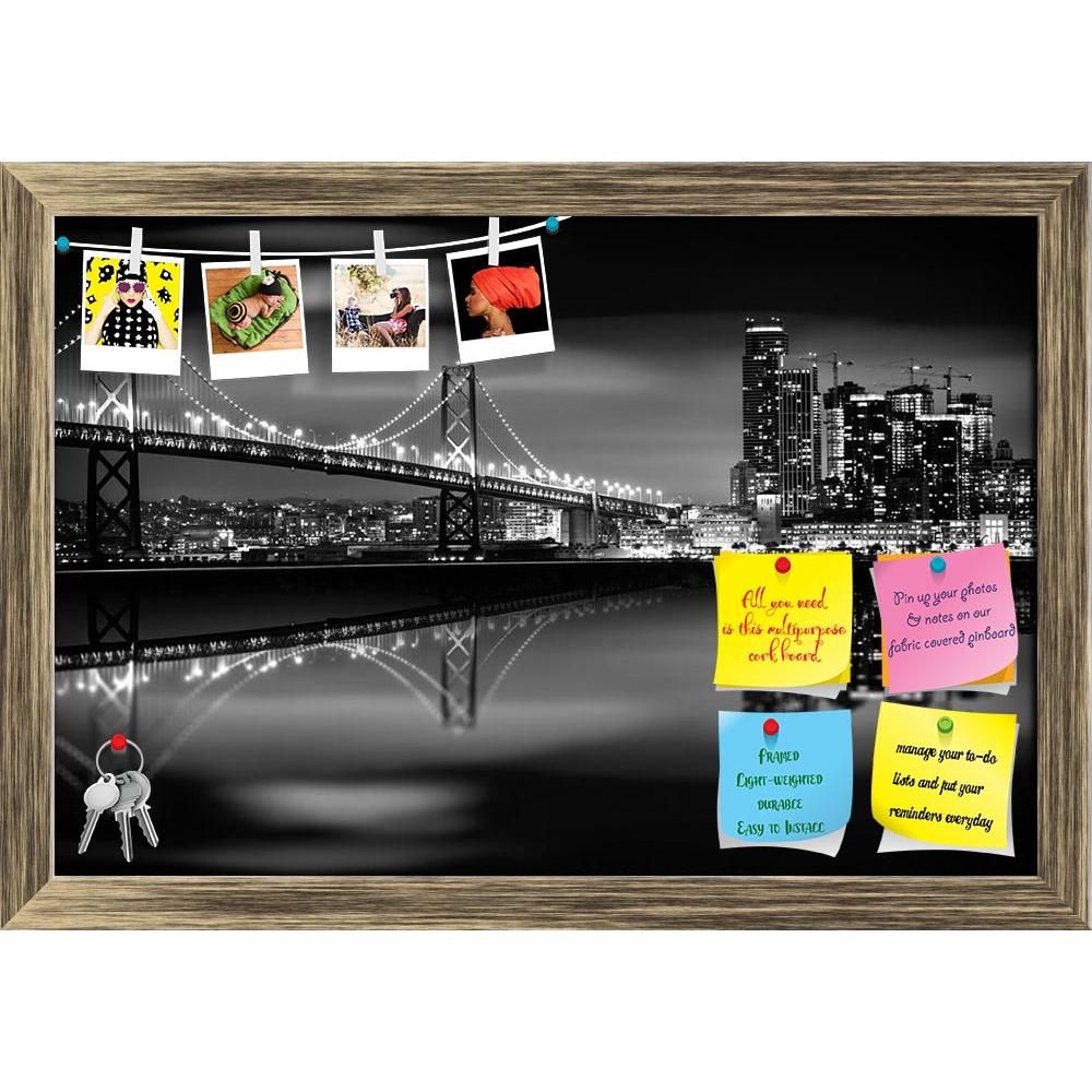 ArtzFolio Bay Bridge & San Francisco Skyline, USA Printed Bulletin Board Notice Pin Board Soft Board | Framed-Bulletin Boards Framed-AZSAO50690177BLB_FR_L-Image Code 5005574 Vishnu Image Folio Pvt Ltd, IC 5005574, ArtzFolio, Bulletin Boards Framed, Places, Photography, bay, bridge, san, francisco, skyline, usa, printed, bulletin, board, notice, pin, soft, framed, the, night, black, white, monochrome, downtown, city, california, illum, pin up board, push pin board, extra large cork board, big pin board, noti