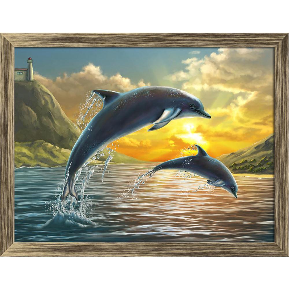 Pitaara Box Dolphins Jumping Out Of Sea Canvas Painting Synthetic Frame-Paintings Synthetic Framing-PBART50824427AFF_FW_L-Image Code 5005577 Vishnu Image Folio Pvt Ltd, IC 5005577, Pitaara Box, Paintings Synthetic Framing, Animals, Kids, Digital Art, dolphins, jumping, out, of, sea, canvas, painting, synthetic, frame, two, beautiful, sunset, digital, action, animal, background, beauty, blue, bottlenose, bright, clouds, colorful, diving, dolphin, fish, floating, freedom, illustration, landscape, life, light,