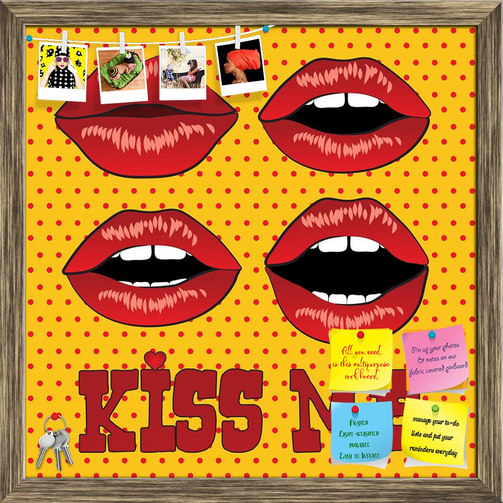 ArtzFolio Retro Lips Pop Art Printed Bulletin Board Notice Pin Board Soft Board | Framed-Bulletin Boards Framed-AZSAO50963351BLB_FR_L-Image Code 5005580 Vishnu Image Folio Pvt Ltd, IC 5005580, ArtzFolio, Bulletin Boards Framed, Pop Art, Quotes, Digital Art, retro, lips, pop, art, printed, bulletin, board, notice, pin, soft, framed, kiss, me, text, pin up board, push pin board, extra large cork board, big pin board, notice board, small bulletin board, cork board, wall notice board, giant cork board, bulletin