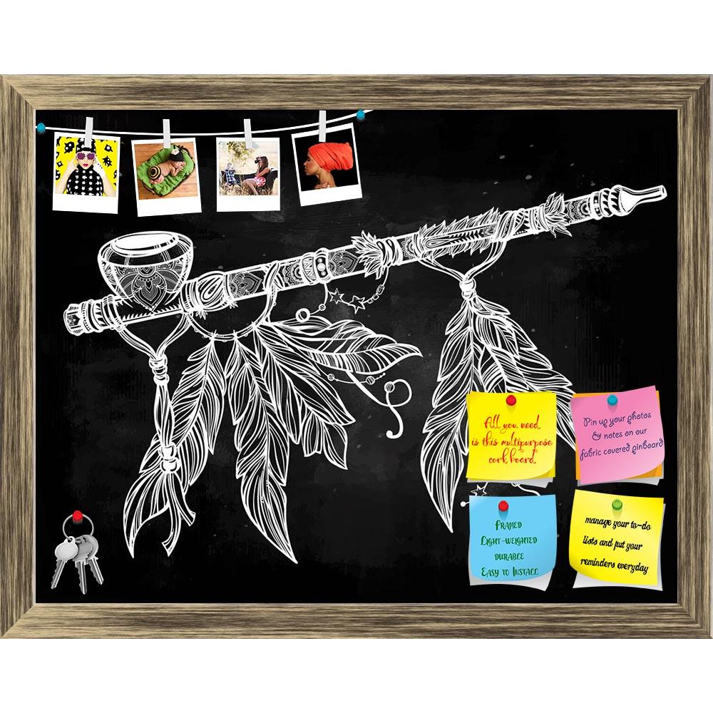 ArtzFolio Indian Smoking Pipe Of Peace Adorned With Feathers Printed Bulletin Board Notice Pin Board Soft Board | Framed-Bulletin Boards Framed-AZSAO50988924BLB_FR_L-Image Code 5005581 Vishnu Image Folio Pvt Ltd, IC 5005581, ArtzFolio, Bulletin Boards Framed, Traditional, Digital Art, indian, smoking, pipe, of, peace, adorned, with, feathers, printed, bulletin, board, notice, pin, soft, framed, hand, drawn, beautiful, artwork, vector, illustration, isolated, ethnic, design, tattoo, base, mystic, tribal, sym
