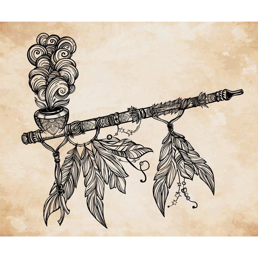 Indian Smoking Pipe Of Peace With Smoke Coming Out Canvas Painting Synthetic Frame-Paintings MDF Framing-AFF_FR-IC 5005582 IC 5005582, Culture, Ethnic, Illustrations, Indian, Signs, Signs and Symbols, Symbols, Traditional, Tribal, World Culture, smoking, pipe, of, peace, with, smoke, coming, out, canvas, painting, synthetic, frame, hand, drawn, beautiful, artwork, vector, illustration, isolated, design, tattoo, base, mystic, symbol, your, use, artzfolio, wall decor for living room, wall frames for living ro