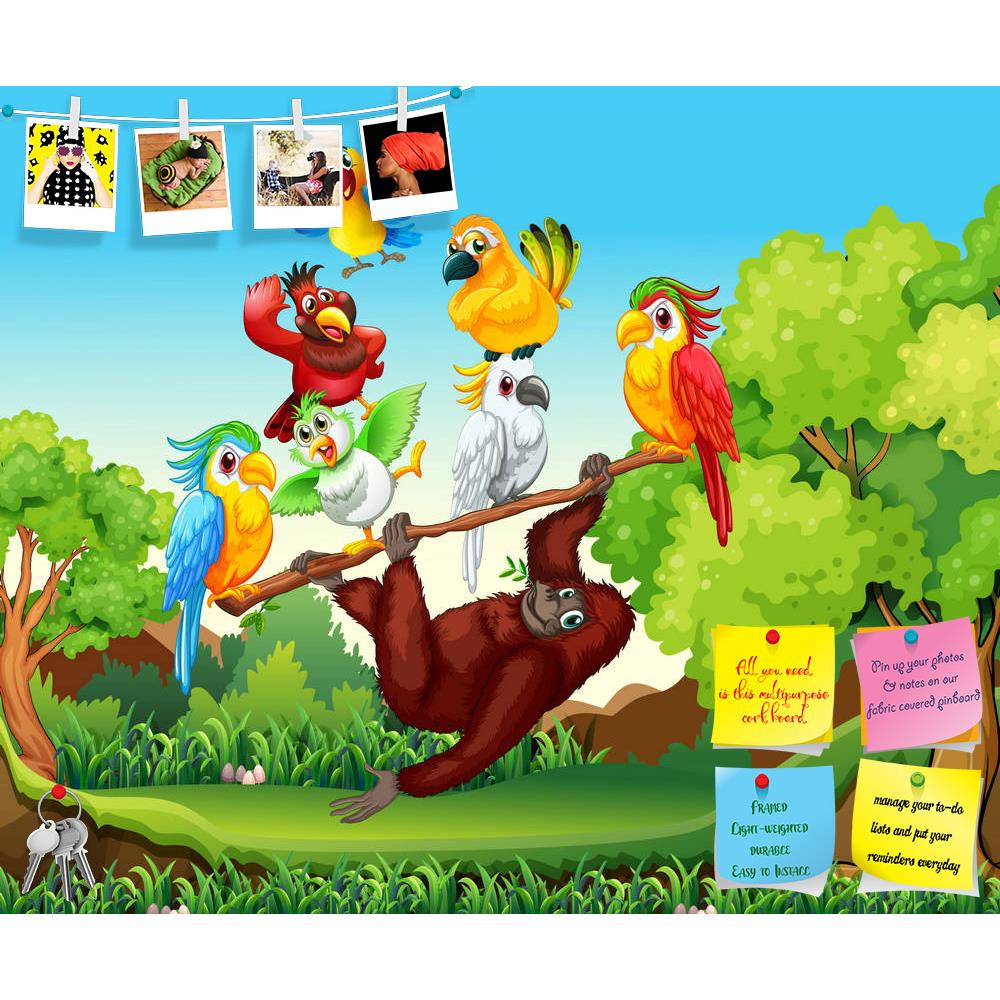 ArtzFolio Wild Birds & Urangutan Printed Bulletin Board Notice Pin Board Soft Board | Frameless-Bulletin Boards Frameless-AZSAO51020245BLB_FL_L-Image Code 5005586 Vishnu Image Folio Pvt Ltd, IC 5005586, ArtzFolio, Bulletin Boards Frameless, Animals, Birds, Kids, Digital Art, wild, urangutan, printed, bulletin, board, notice, pin, soft, frameless, forest, illustration, pin up board, push pin board, extra large cork board, big pin board, notice board, small bulletin board, cork board, wall notice board, giant