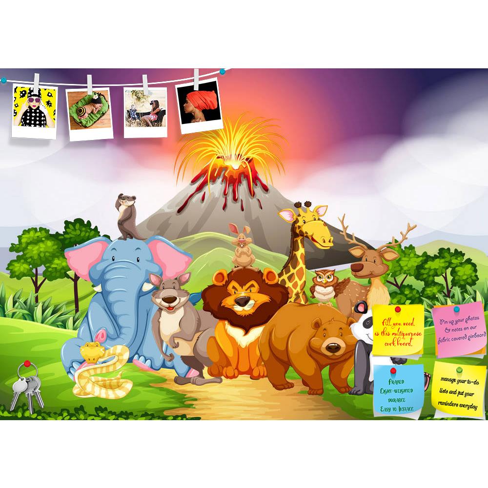 ArtzFolio Wild Animals With Volcano Printed Bulletin Board Notice Pin Board Soft Board | Frameless-Bulletin Boards Frameless-AZSAO51552979BLB_FL_L-Image Code 5005598 Vishnu Image Folio Pvt Ltd, IC 5005598, ArtzFolio, Bulletin Boards Frameless, Animals, Kids, Digital Art, wild, with, volcano, printed, bulletin, board, notice, pin, soft, frameless, field, background, illustration, pin up board, push pin board, extra large cork board, big pin board, notice board, small bulletin board, cork board, wall notice b