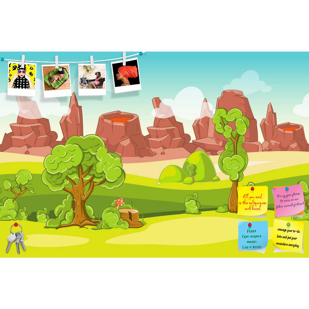 ArtzFolio Cartoon Nature Landscape With Trees Printed Bulletin Board Notice Pin Board Soft Board | Frameless-Bulletin Boards Frameless-AZSAO51706936BLB_FL_L-Image Code 5005600 Vishnu Image Folio Pvt Ltd, IC 5005600, ArtzFolio, Bulletin Boards Frameless, Fantasy, Kids, Digital Art, cartoon, nature, landscape, with, trees, printed, bulletin, board, notice, pin, soft, frameless, seamless, rocks, volcanoes, mountain, lava, vector, illustration, pin up board, push pin board, extra large cork board, big pin board