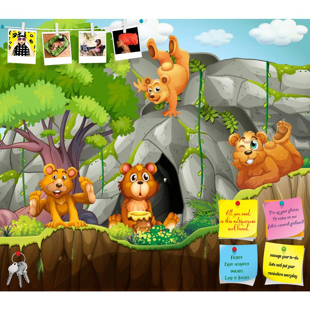 ArtzFolio Four Bears Printed Bulletin Board Notice Pin Board Soft Board | Frameless-Bulletin Boards Frameless-AZSAO51862483BLB_FL_L-Image Code 5005604 Vishnu Image Folio Pvt Ltd, IC 5005604, ArtzFolio, Bulletin Boards Frameless, Animals, Kids, Digital Art, four, bears, printed, bulletin, board, notice, pin, soft, frameless, living, cave, illustration, pin up board, push pin board, extra large cork board, big pin board, notice board, small bulletin board, cork board, wall notice board, giant cork board, bull