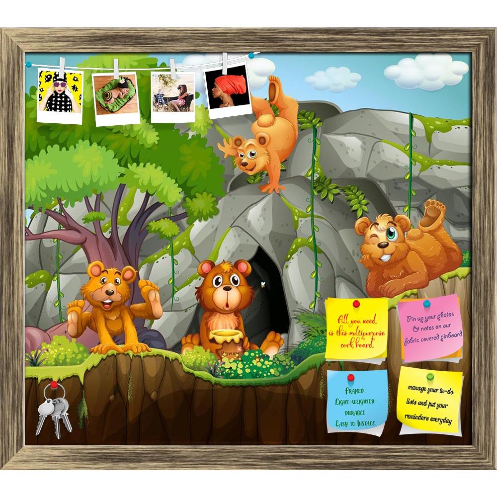 ArtzFolio Four Bears Printed Bulletin Board Notice Pin Board Soft Board | Framed-Bulletin Boards Framed-AZSAO51862483BLB_FR_L-Image Code 5005604 Vishnu Image Folio Pvt Ltd, IC 5005604, ArtzFolio, Bulletin Boards Framed, Animals, Kids, Digital Art, four, bears, printed, bulletin, board, notice, pin, soft, framed, living, cave, illustration, pin up board, push pin board, extra large cork board, big pin board, notice board, small bulletin board, cork board, wall notice board, giant cork board, bulletin board, 