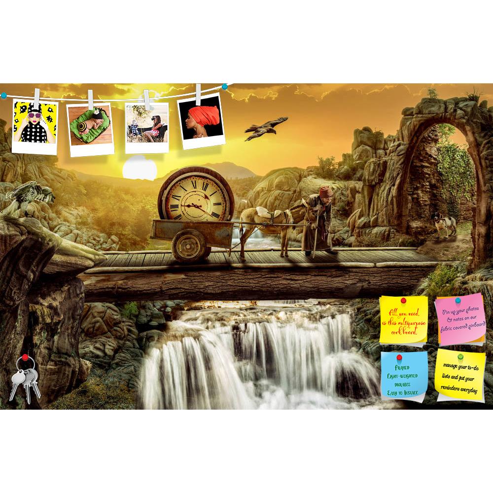 ArtzFolio Time Bridge Concept Printed Bulletin Board Notice Pin Board Soft Board | Frameless-Bulletin Boards Frameless-AZSAO51917734BLB_FL_L-Image Code 5005607 Vishnu Image Folio Pvt Ltd, IC 5005607, ArtzFolio, Bulletin Boards Frameless, Fantasy, Landscapes, Fine Art Reprint, time, bridge, concept, printed, bulletin, board, notice, pin, soft, frameless, greybeard, everything, appears, clock, old, staff, cart, donkey, load, sunset, rocks, gates, clouds, animals, birds, fly, goat, eagle, dog, return, path, ro