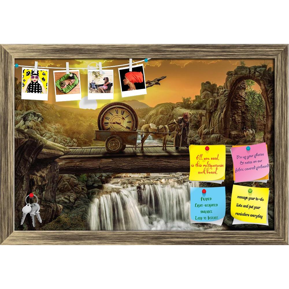 ArtzFolio Time Bridge Concept Printed Bulletin Board Notice Pin Board Soft Board | Framed-Bulletin Boards Framed-AZSAO51917734BLB_FR_L-Image Code 5005607 Vishnu Image Folio Pvt Ltd, IC 5005607, ArtzFolio, Bulletin Boards Framed, Fantasy, Landscapes, Fine Art Reprint, time, bridge, concept, printed, bulletin, board, notice, pin, soft, framed, greybeard, everything, appears, clock, old, staff, cart, donkey, load, sunset, rocks, gates, clouds, animals, birds, fly, goat, eagle, dog, return, path, road, age, end