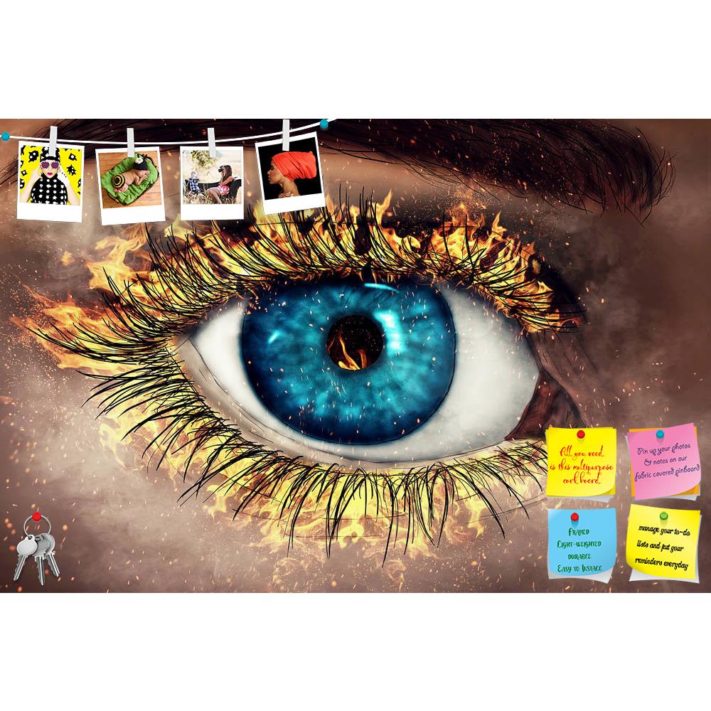 ArtzFolio Painted Eye With Its Genes In Flames Printed Bulletin Board Notice Pin Board Soft Board | Frameless-Bulletin Boards Frameless-AZSAO52179836BLB_FL_L-Image Code 5005614 Vishnu Image Folio Pvt Ltd, IC 5005614, ArtzFolio, Bulletin Boards Frameless, Surrealism, Digital Art, painted, eye, with, its, genes, in, flames, printed, bulletin, board, notice, pin, soft, frameless, blue, macro, human, pupil, closeup, woman, man, sight, fire, flame, spark, burn, smoke, anger, color, optical, detail, face, illustr
