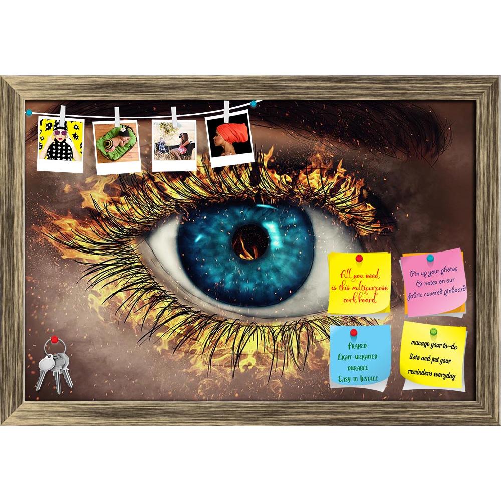 ArtzFolio Painted Eye With Its Genes In Flames Printed Bulletin Board Notice Pin Board Soft Board | Framed-Bulletin Boards Framed-AZSAO52179836BLB_FR_L-Image Code 5005614 Vishnu Image Folio Pvt Ltd, IC 5005614, ArtzFolio, Bulletin Boards Framed, Surrealism, Digital Art, painted, eye, with, its, genes, in, flames, printed, bulletin, board, notice, pin, soft, framed, blue, macro, human, pupil, closeup, woman, man, sight, fire, flame, spark, burn, smoke, anger, color, optical, detail, face, illustration, surre