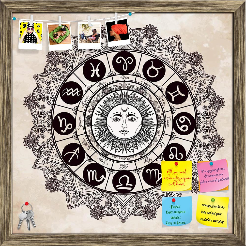 ArtzFolio Zodiac Set With Sun In The Middle Printed Bulletin Board Notice Pin Board Soft Board | Framed-Bulletin Boards Framed-AZSAO52745388BLB_FR_L-Image Code 5005624 Vishnu Image Folio Pvt Ltd, IC 5005624, ArtzFolio, Bulletin Boards Framed, Religious, Traditional, Digital Art, zodiac, set, with, sun, in, the, middle, printed, bulletin, board, notice, pin, soft, framed, hand, drawn, romantic, beautiful, line, art, vector, illustration, isolated, ethnic, design, mystic, horoscope, symbol, your, use, ideal, 