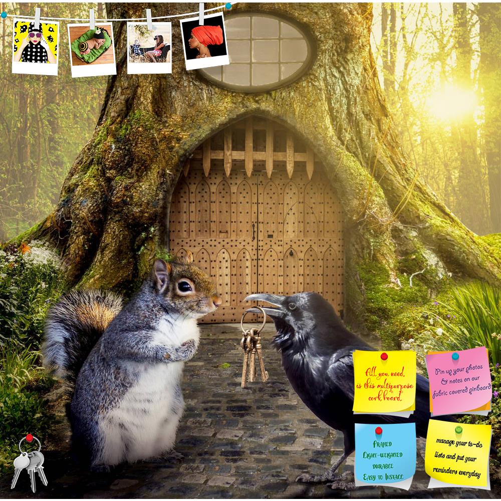 ArtzFolio Housewarming Illustration Of A Fictional Situation Printed Bulletin Board Notice Pin Board Soft Board | Frameless-Bulletin Boards Frameless-AZSAO52776864BLB_FL_L-Image Code 5005626 Vishnu Image Folio Pvt Ltd, IC 5005626, ArtzFolio, Bulletin Boards Frameless, Birds, Fantasy, Digital Art, housewarming, illustration, of, a, fictional, situation, printed, bulletin, board, notice, pin, soft, frameless, form, collage, photos, house, structure, keys, squirrel, raven, interaction, transfer, delivery, joy,