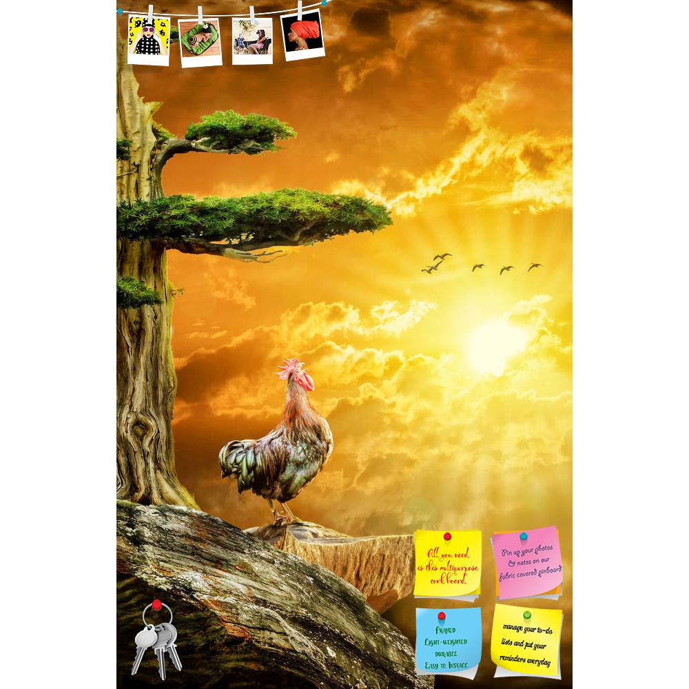 ArtzFolio Cockerel Meets Dawn Printed Bulletin Board Notice Pin Board Soft Board | Frameless-Bulletin Boards Frameless-AZSAO52776871BLB_FL_L-Image Code 5005627 Vishnu Image Folio Pvt Ltd, IC 5005627, ArtzFolio, Bulletin Boards Frameless, Birds, Fantasy, Photography, cockerel, meets, dawn, printed, bulletin, board, notice, pin, soft, frameless, illustration, fictional, situation, form, collage, photos, bird, screaming, sings, sun, clouds, morning, joy, hope, sunrise, mountains, rock, wood, old, stone, tradit