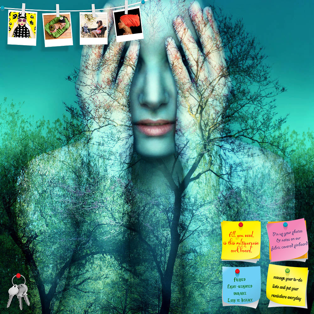 ArtzFolio Surreal Artistic Image Of A Girl Printed Bulletin Board Notice Pin Board Soft Board | Frameless-Bulletin Boards Frameless-AZSAO53633006BLB_FL_L-Image Code 5005640 Vishnu Image Folio Pvt Ltd, IC 5005640, ArtzFolio, Bulletin Boards Frameless, Conceptual, Portraits, Photography, surreal, artistic, image, of, a, girl, printed, bulletin, board, notice, pin, soft, frameless, covers, her, eyes, hands, background, trees, sky, woman, portrait, hand, forearm, blue, green, plants, fantasy, half-length, shoul