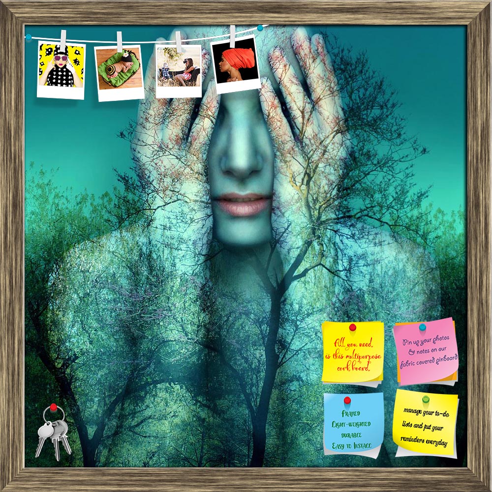 ArtzFolio Surreal Artistic Image Of A Girl Printed Bulletin Board Notice Pin Board Soft Board | Framed-Bulletin Boards Framed-AZSAO53633006BLB_FR_L-Image Code 5005640 Vishnu Image Folio Pvt Ltd, IC 5005640, ArtzFolio, Bulletin Boards Framed, Conceptual, Portraits, Photography, surreal, artistic, image, of, a, girl, printed, bulletin, board, notice, pin, soft, framed, covers, her, eyes, hands, background, trees, sky, woman, portrait, hand, forearm, blue, green, plants, fantasy, half-length, shoulder, square,