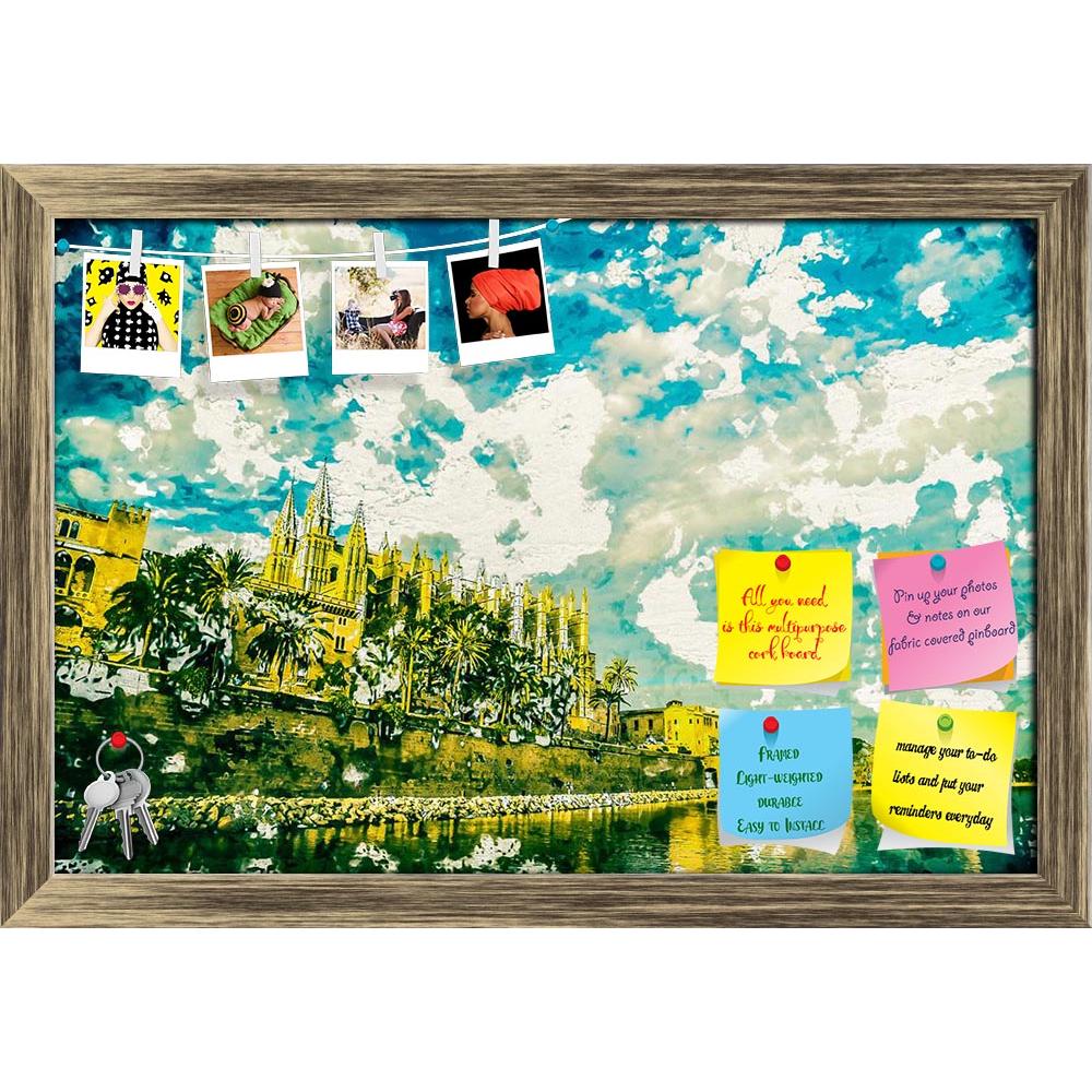 ArtzFolio Cathedral Of Palma De Mallorca, Spain D1 Printed Bulletin Board Notice Pin Board Soft Board | Framed-Bulletin Boards Framed-AZSAO54805047BLB_FR_L-Image Code 5005650 Vishnu Image Folio Pvt Ltd, IC 5005650, ArtzFolio, Bulletin Boards Framed, Places, Fine Art Reprint, cathedral, of, palma, de, mallorca, spain, d1, printed, bulletin, board, notice, pin, soft, framed, rear, view, from, road, big, gothic, church, sea, shore, beautiful, travel, picture, modern, painting, background, illustration, la, wat