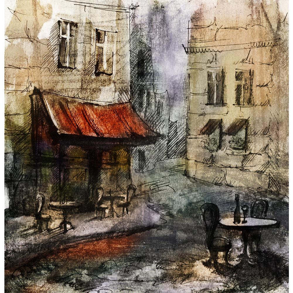 European Cafe Art Canvas Painting Synthetic Frame-Paintings MDF Framing-AFF_FR-IC 5005658 IC 5005658, Ancient, Architecture, Art and Paintings, Automobiles, Cities, City Views, Culture, Digital, Digital Art, Drawing, Ethnic, French, Graphic, Historical, Illustrations, Medieval, Paintings, Retro, Signs, Signs and Symbols, Sketches, Traditional, Transportation, Travel, Tribal, Urban, Vehicles, Vintage, Watercolour, Wine, World Culture, european, cafe, art, canvas, painting, synthetic, frame, background, bistr