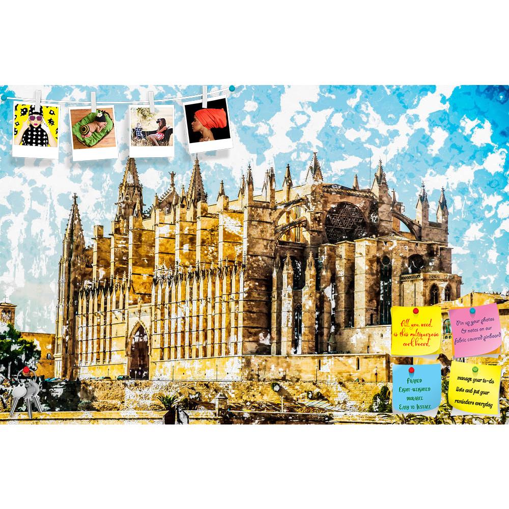 ArtzFolio Cathedral Of Palma De Mallorca, Spain D2 Printed Bulletin Board Notice Pin Board Soft Board | Frameless-Bulletin Boards Frameless-AZSAO55246577BLB_FL_L-Image Code 5005662 Vishnu Image Folio Pvt Ltd, IC 5005662, ArtzFolio, Bulletin Boards Frameless, Places, Fine Art Reprint, cathedral, of, palma, de, mallorca, spain, d2, printed, bulletin, board, notice, pin, soft, frameless, rear, view, from, road, big, gothic, church, sea, shore, beautiful, travel, picture, modern, painting, background, illustrat