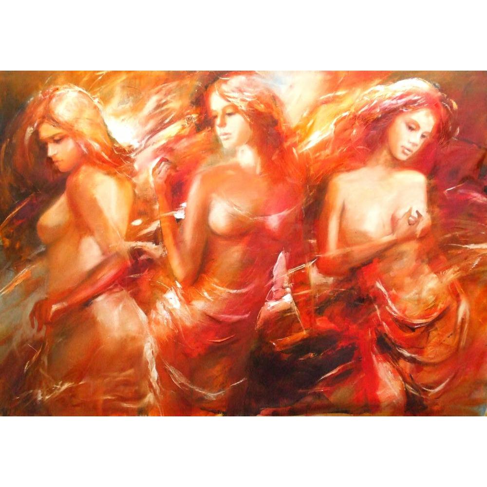 Female Figures Canvas Painting Synthetic Frame-Paintings MDF Framing-AFF_FR-IC 5005668 IC 5005668, Art and Paintings, Dance, Decorative, Fashion, Hobbies, Illustrations, Individuals, Modern Art, Music and Dance, Paintings, People, Portraits, Retro, Signs, Signs and Symbols, Sketches, Symbols, Watercolour, female, figures, canvas, painting, synthetic, frame, acrylic, art, artwork, background, beautiful, beauty, brushstrokes, child, color, craft, creative, decoration, design, draw, elegant, face, figure, girl