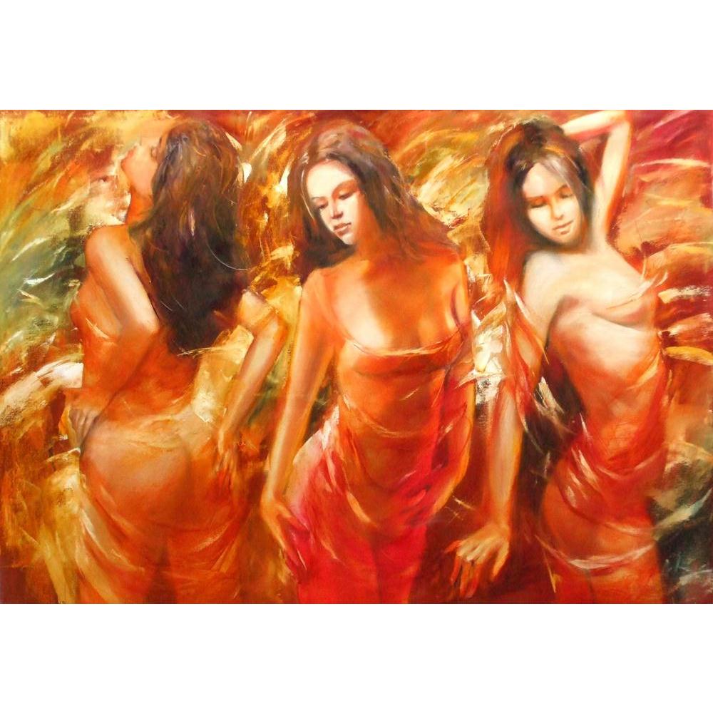 Female Figures Canvas Painting Synthetic Frame-Paintings MDF Framing-AFF_FR-IC 5005669 IC 5005669, Art and Paintings, Dance, Decorative, Fashion, Hobbies, Illustrations, Individuals, Modern Art, Music and Dance, Paintings, People, Portraits, Retro, Signs, Signs and Symbols, Sketches, Symbols, Watercolour, female, figures, canvas, painting, synthetic, frame, acrylic, art, artwork, background, beautiful, beauty, brushstrokes, child, color, craft, creative, decoration, design, draw, elegant, face, figure, girl