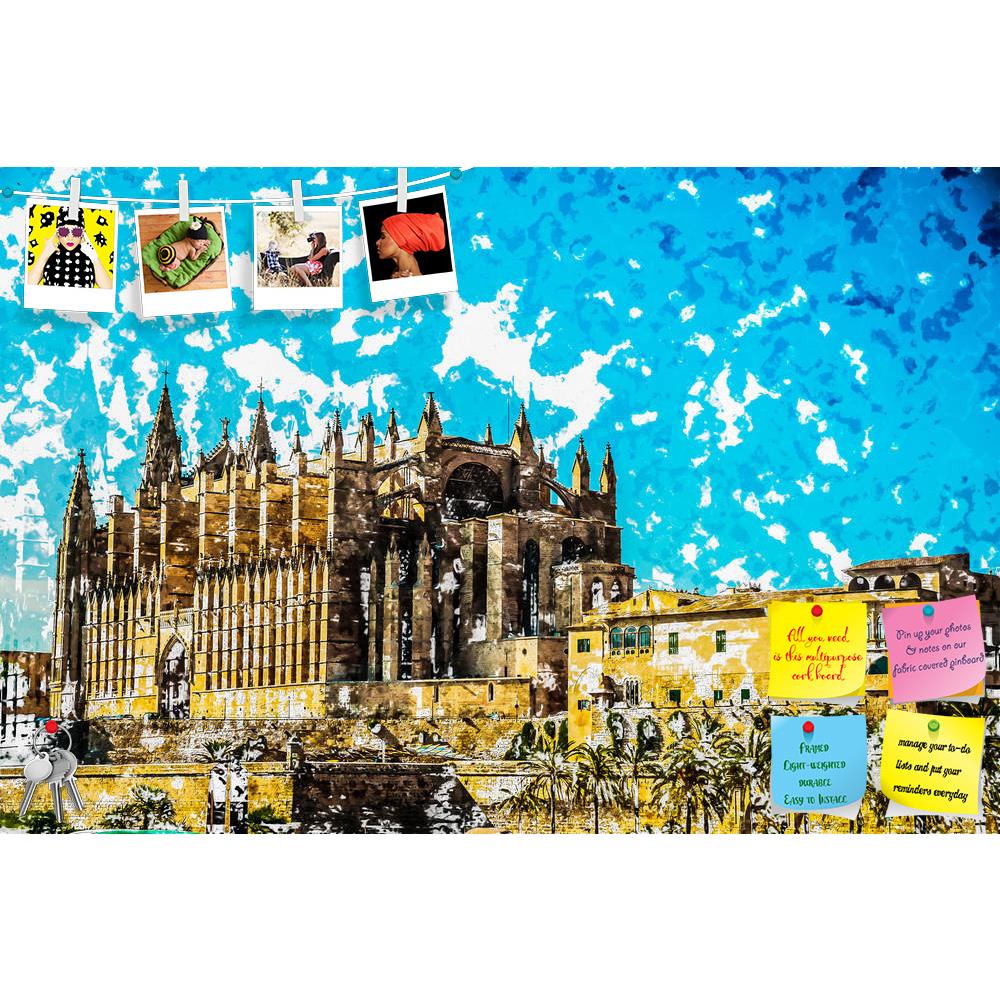 ArtzFolio Cathedral Of Palma De Mallorca, Spain D3 Printed Bulletin Board Notice Pin Board Soft Board | Frameless-Bulletin Boards Frameless-AZSAO56300383BLB_FL_L-Image Code 5005680 Vishnu Image Folio Pvt Ltd, IC 5005680, ArtzFolio, Bulletin Boards Frameless, Places, Fine Art Reprint, cathedral, of, palma, de, mallorca, spain, d3, printed, bulletin, board, notice, pin, soft, frameless, rear, view, from, road, big, gothic, church, sea, shore, beautiful, travel, picture, modern, painting, background, illustrat