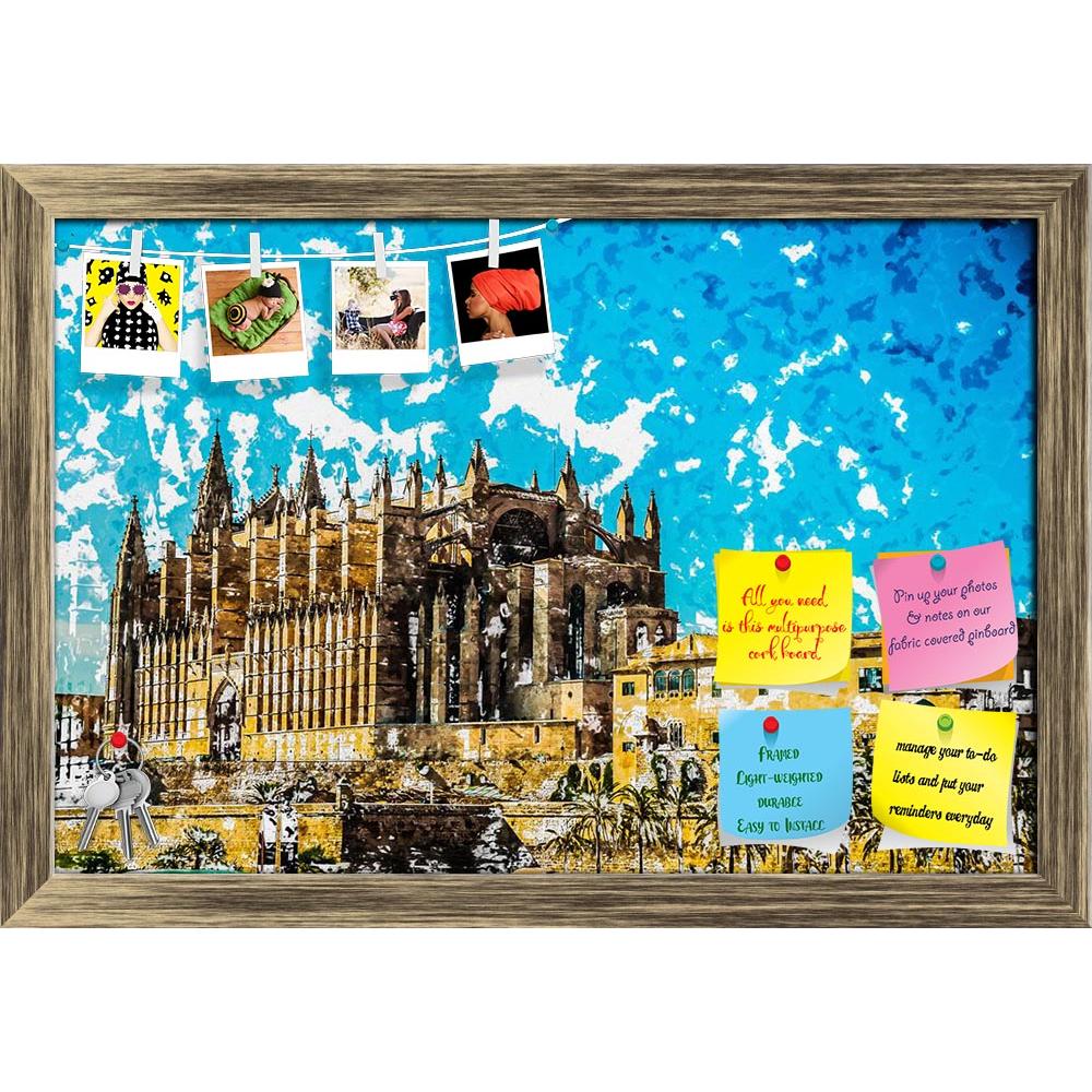 ArtzFolio Cathedral Of Palma De Mallorca, Spain D3 Printed Bulletin Board Notice Pin Board Soft Board | Framed-Bulletin Boards Framed-AZSAO56300383BLB_FR_L-Image Code 5005680 Vishnu Image Folio Pvt Ltd, IC 5005680, ArtzFolio, Bulletin Boards Framed, Places, Fine Art Reprint, cathedral, of, palma, de, mallorca, spain, d3, printed, bulletin, board, notice, pin, soft, framed, rear, view, from, road, big, gothic, church, sea, shore, beautiful, travel, picture, modern, painting, background, illustration, la, wat