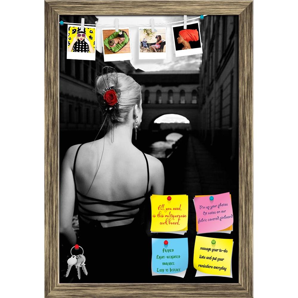 ArtzFolio Black & White Picture Of A Girl In Old City Printed Bulletin Board Notice Pin Board Soft Board | Framed-Bulletin Boards Framed-AZ5005691BLB_FR_RF_R-0-Image Code 5005691 Vishnu Image Folio Pvt Ltd, IC 5005691, ArtzFolio, Bulletin Boards Framed, Fashion, Figurative, Photography, black, white, picture, of, a, girl, in, old, city, printed, bulletin, board, notice, pin, soft, framed, acquaintance, art, attractive, back, beautiful, beauty, blond, bride, bridge, chilling, desaturated, dreaming, dress, en